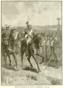 El Zar revisando su Ejército en Sebastopol de English School