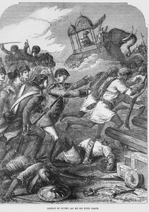 La Derrota de Hyder Ali (1722-82) por Sir Eyre Coote (1726-83) en 1781 de English School