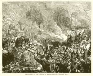 La Defensa del Castillo de Hougoumont en Waterloo, 1815 de English School