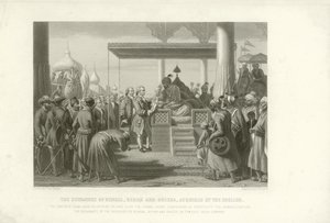 La Dewannee de Bengala, Bihar y Orissa adquirida por los ingleses, India, 1765 de English School