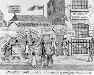 Los comedores de Dinotherium de Highbury Grove, 1846 de English School