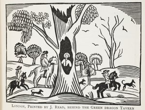 El niño angustiado en el bosque, o El tío cruel, ilustración de Chap-books del siglo XVIII de John Ashton, pub. 1882 de English School