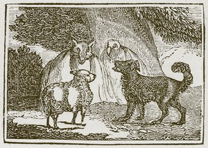 El perro y la oveja (grabado) de English School
