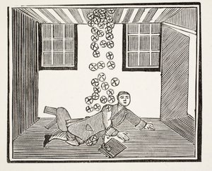 El legado de los borrachos, ilustración de Chap-books del siglo XVIII de John Ashton, pub. 1882