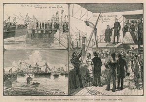 El Duque y la Duquesa de Connaught inaugurando los Muelles Reales Victoria y Albert de English School