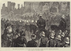 El Duque de Connaught al frente de los Guardias de Granaderos marchando por Alejandría de English School