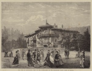 La Visita del Duque de Edimburgo a Crimea, Asiento del Gran Duque Hereditario en Livadia (grabado)