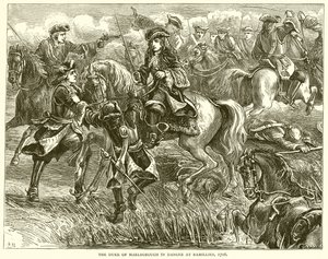 El duque de Marlborough en peligro en Ramillies, 1706 de English School