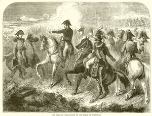 El Duque de Wellington en el campo de Waterloo