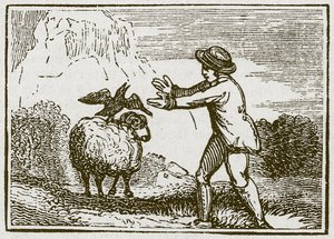 El águila y el cuervo (grabado) de English School