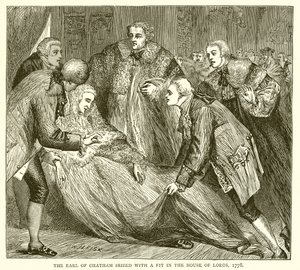 El Conde de Chatham Sufre un Ataque en la Cámara de los Lores, 1778 de English School