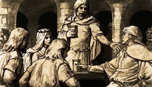 El Conde de Norfolk se levantó e hizo un discurso ardiente atacando al ausente Rey Guillermo (gouache sobre papel) de English School