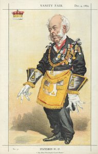 El Conde de Zetland, El Gran Maestro Más Venerable, 4 de diciembre de 1869, caricatura de Vanity Fair