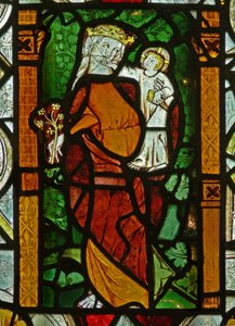La ventana Este (Ew) que representa a la Virgen María con el Niño Jesús