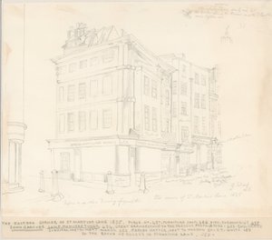 La Esquina Oriental de St Martins Lane, Londres, 1825 de English School