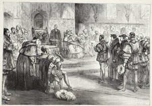 El Elector de Sajonia leyendo la protesta en la Dieta de Espira, ilustración de La Historia del Protestantismo de James Aitken Wylie, pub. 1878 de English School