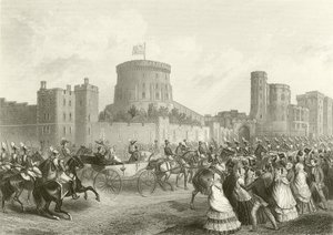 El Emperador y la Emperatriz de Francia en el Castillo de Windsor de English School