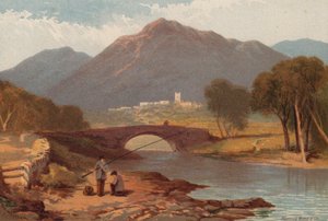 Los lagos ingleses, Ambleside (litografia en color) de English School