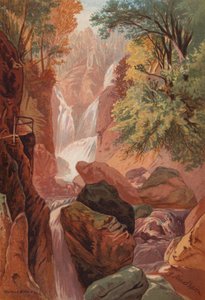 Los lagos ingleses, Stock Gill Force (litografia en color) de English School