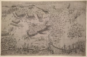 "La victoria inglesa contra los Schottes por Muskelbroghe" 1547 (grabado) de English School