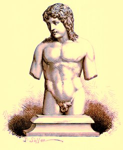 El Eros del Vaticano, estatua en el Vaticano, ilustración de la Historia de Roma de Victor Duruy, publicada en 1884 de English School
