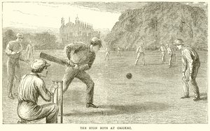 Los chicos de Eton jugando al cricket de English School