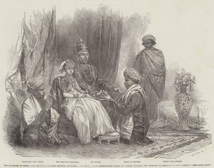 El Ex-Rajah de Coorg, y su Hija la Princesa Gouramma, y su Séquito de English School