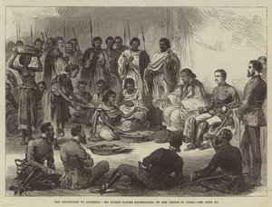 La Expedición a Abisinia, Sir Robert Napier entretenido por el Príncipe de Tigre de English School