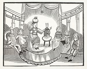 La famosa historia de Pulgarcito, ilustración de Chap-books del Siglo XVIII de John Ashton, pub. 1882
