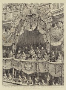Las festividades en San Petersburgo, la caja imperial en la ópera durante la gala de "Romeo y Julieta" de English School