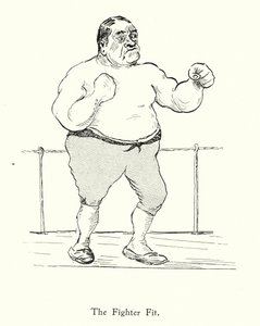 El luchador en forma; a menudo es el mordedor (litografía)