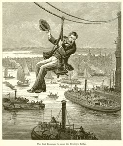 El primer pasajero en cruzar el Puente de Brooklyn de English School