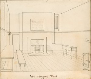 La Sala de Azotes en la prisión de Newgate de English School