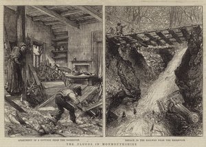 Las Inundaciones en Monmouthshire (grabado) de English School