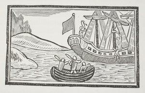 Los viajes extranjeros de Sir John Mandeville, ilustración de Chap-books del siglo XVIII de John Ashton, pub. 1882 de English School