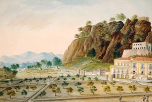 El jardín formal en La Favorita o Palazzo Cinese, Palermo, diseñado para el Rey Fernando IV, c.1815 de English School