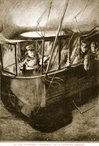 La góndola delantera del dirigible Zeppelin, 1914-19 de English School