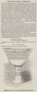 La Copa del Fundador, en el Pembroke College, Cambridge (grabado)