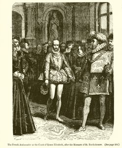 El embajador francés en la corte de la Reina Isabel, después de la masacre de San Bartolomé de English School