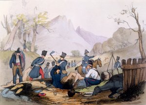 La Legión Extranjera francesa entierra a los muertos después de la batalla de English School