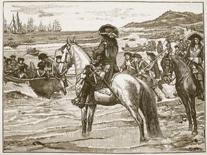 Los franceses retirándose de Torbay, ilustración de Cassells Illustrated History of England