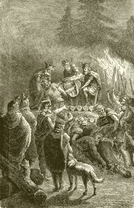 Los ritos funerarios de un jefe bárbaro de English School