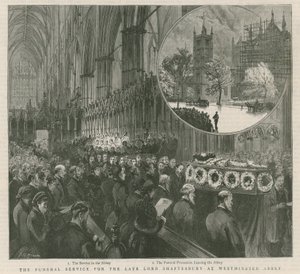 El Servicio Fúnebre del difunto Lord Shaftesbury en Westminster
