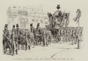 El funeral del Presidente Carnot, la procesión pasando por el Hotel de Ville