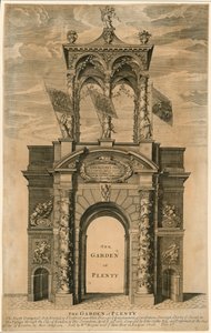 El Jardín de la Abundancia; Arco Triunfal erigido en Fleet Street, cerca de Whitefriars, Londres de English School