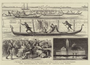 El Congreso Geográfico en Venecia, las fiestas (grabado) de English School