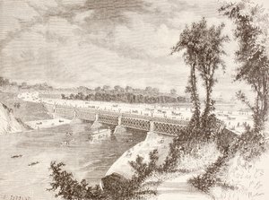 El puente de Girard Point (litografía) de English School