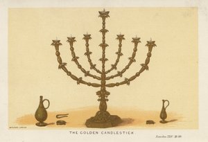 El candelabro de oro (litografía en color) de English School