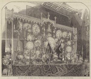 El Gran Buffet, Salón de San Jorge, en el Banquete de la Jarretera, dado a Su Majestad el Rey de Francia de English School