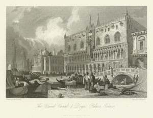 El Gran Canal y el Palacio Ducal, Venecia, 1844 de English School